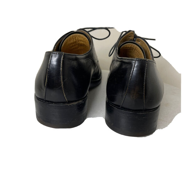 L.F. LIDFORT FOR BARNEYS NY MEN\'S BLACK LEATHER OXFORD SHOES SZ 7 MADE IN ITALY main image 8